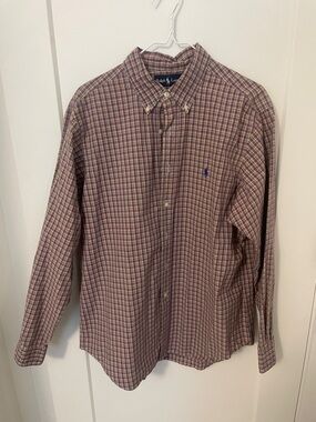 Polo by Ralph Lauren Red, Blue, Green, and Tan Plaid Button-Down Shirt